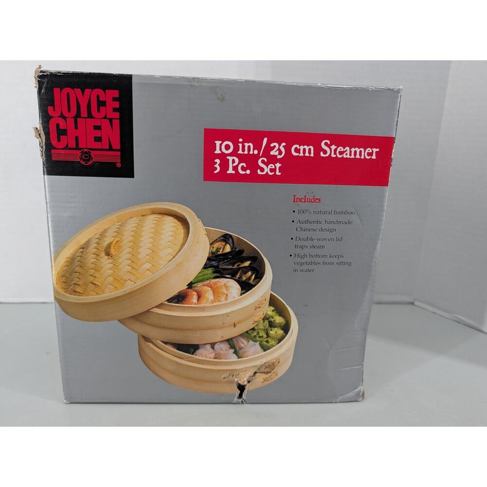 Joyce Chen 2-Tier Bamboo Steamer Baskets 10-Inch